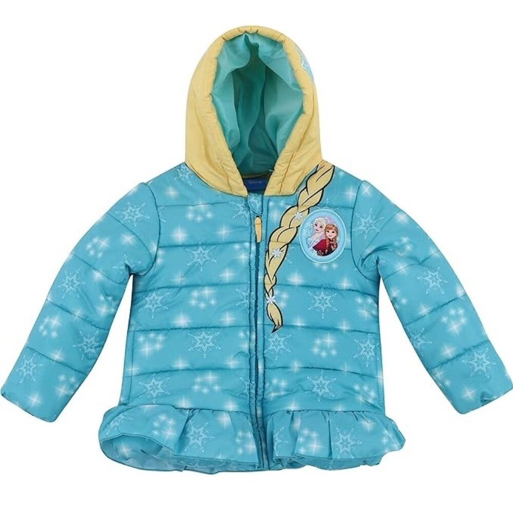 Toddler Girls Disney Frozen  Anna Elsa Puffer Jacket Winter Coat Size 2T NWT